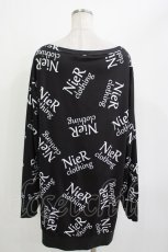 画像2: NieR Clothing / プリントトップス  黒/ロゴ H-26-04-15-1007-PU-BL-KB-ZH (2)