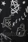 画像3: REFLEM / オカルト総柄シャツ  モノクロ H-26-04-15-1008-PU-BL-KB-ZH (3)
