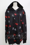 画像1: NieR Clothing / 総柄フードカーディガン  黒×ボッチ×りんご H-26-04-15-1010-PU-TO-KB-ZH (1)