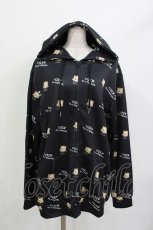 画像1: NieR Clothing / 総柄ZIPパーカー  黒 H-26-04-15-1014-PU-TO-KB-ZT0711H (1)