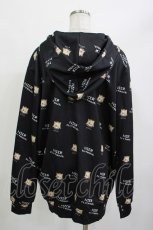 画像2: NieR Clothing / 総柄ZIPパーカー  黒 H-26-04-15-1014-PU-TO-KB-ZT0711H (2)