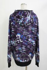 画像2: NieR Clothing / 総柄ZIPパーカー  黒 H-26-04-15-1015-PU-TO-KB-ZH (2)