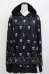 画像1: NieR Clothing / 総柄フードカーディガン  黒×ONEくん H-26-04-15-1016-PU-TO-KB-ZH (1)