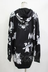 画像2: NieR Clothing / 総柄ZIPパーカー  黒×白 H-26-04-15-1019-PU-TO-KB-ZH (2)