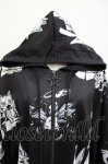 画像3: NieR Clothing / 総柄ZIPパーカー  黒×白 H-26-04-15-1019-PU-TO-KB-ZH (3)
