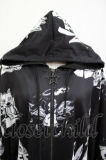 画像3: NieR Clothing / 総柄ZIPパーカー  黒×白 H-26-04-15-1019-PU-TO-KB-ZH (3)