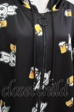 画像3: NieR Clothing / 総柄ZIPパーカー  黒×ビールNierちゃん H-26-04-15-1020-PU-TO-KB-ZH (3)