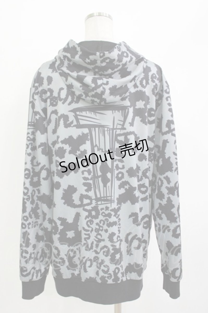 画像2: NieR Clothing / 総柄ZIPパーカー F グレー H-26-04-15-1022-PU-TO-KB-ZH (2)