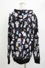 画像2: NieR Clothing / 総柄ZIPパーカー F 黒×Nierちゃん H-26-04-15-1023-PU-TO-KB-ZH (2)