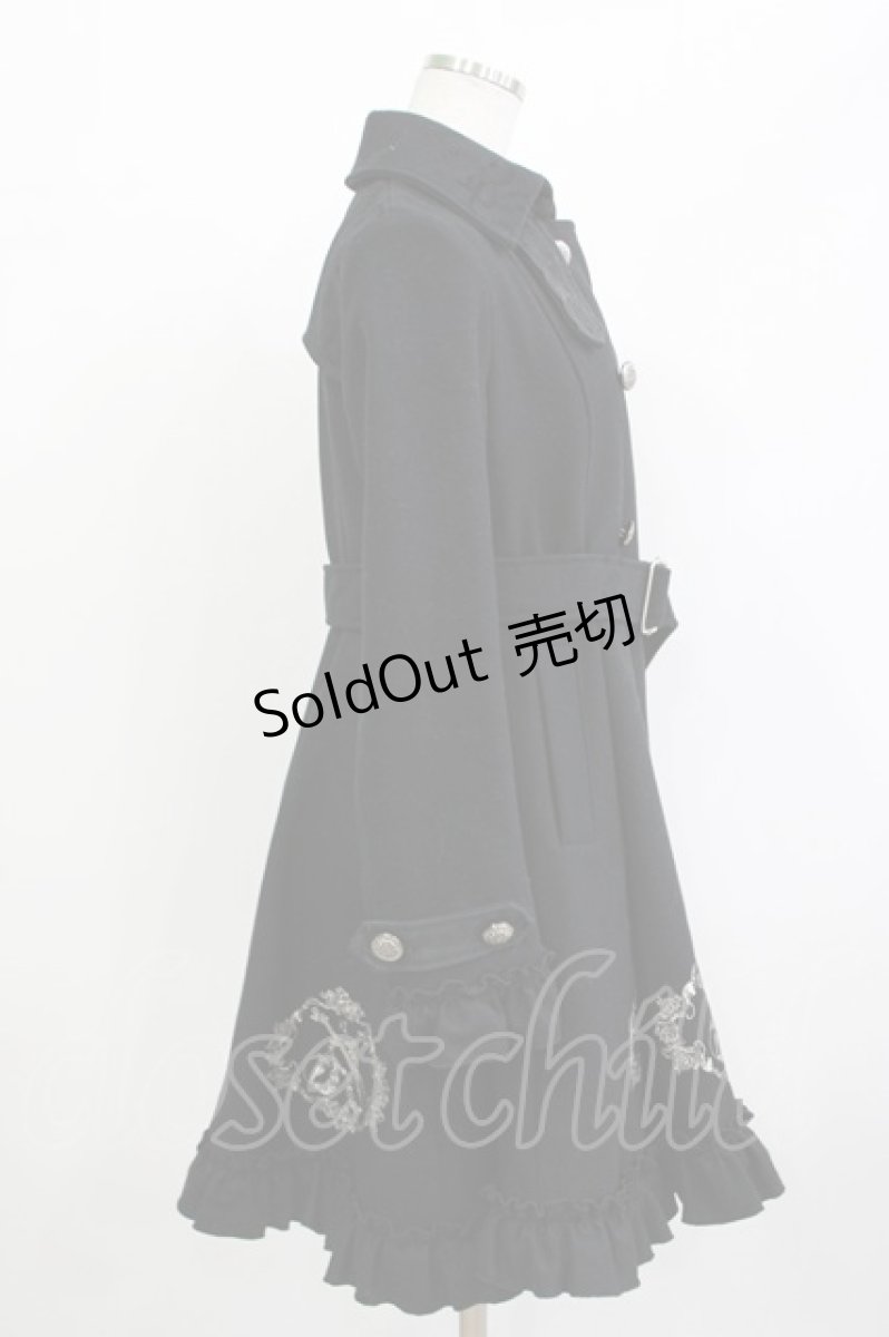 画像2: FRILL / 刺繍ダブルボタンコート  ブラック H-26-04-15-1029-HN-CO-KB-ZH (2)