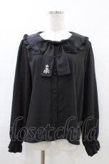 画像1: m petit by misako / TT*MSKリボンブラウス LL ブラック H-26-04-15-058-LO-BL-YZ-ZH (1)