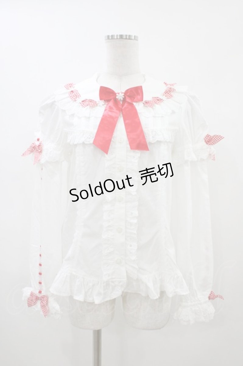 画像1: Angelic Pretty / Flower Ribbonブラウス Free オフ/レッド H-26-04-15-012-AP-BL-NS-ZH (1)