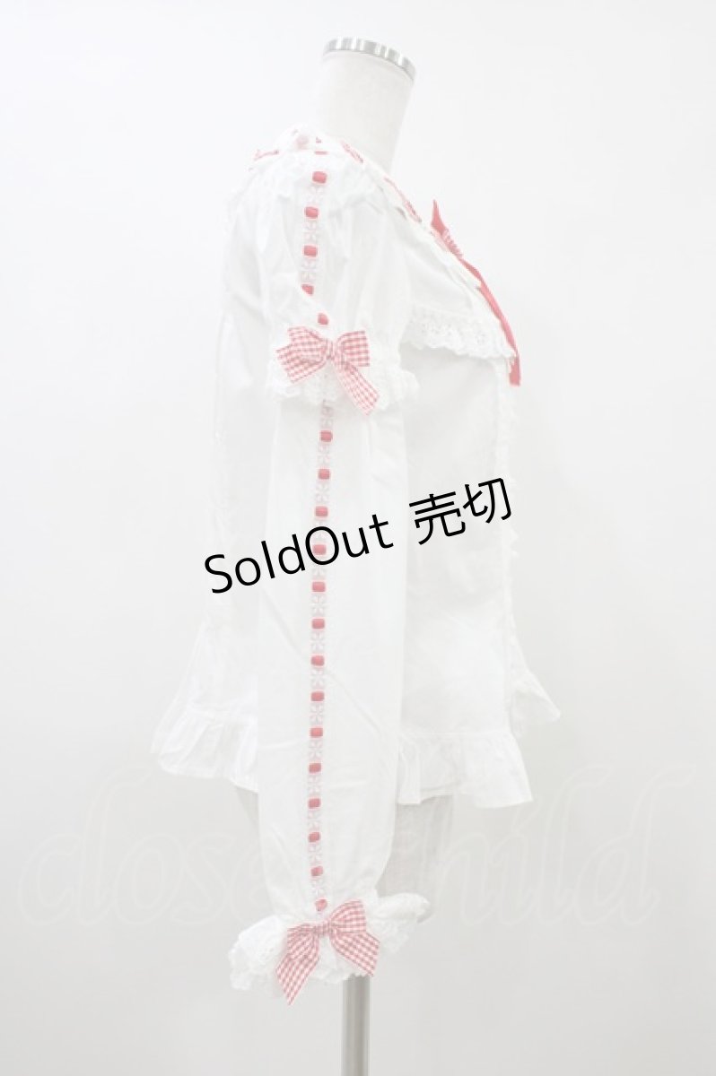 画像3: Angelic Pretty / Flower Ribbonブラウス Free オフ/レッド H-26-04-15-012-AP-BL-NS-ZH (3)
