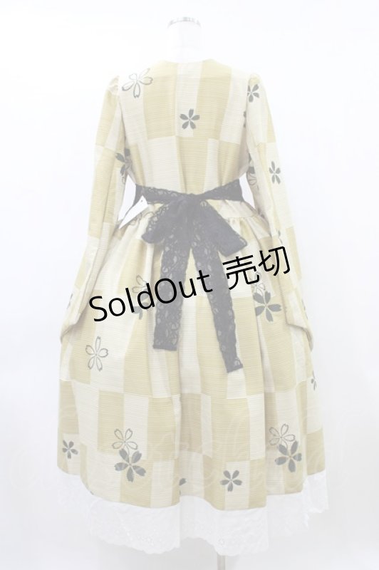 画像2: marcHenTica / 浴衣風ワンピース「柳」 ハーフエルフ ベージュ H-26-04-15-018-LO-OP-NS-ZH (2)