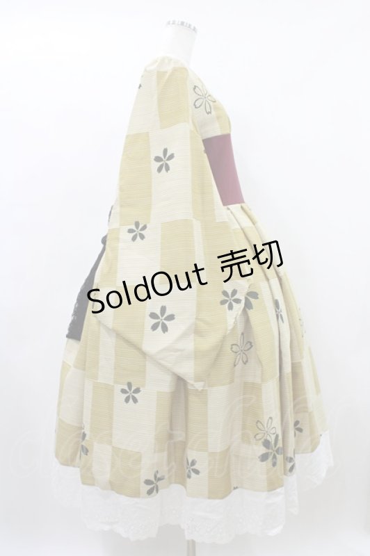 画像3: marcHenTica / 浴衣風ワンピース「柳」 ハーフエルフ ベージュ H-26-04-15-018-LO-OP-NS-ZH (3)