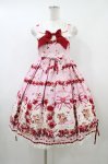 画像1: BABY,THE STARS SHINE BRIGHT / Pomme rouge〜うさぎとりすのりんごの森〜柄ジャンパースカートII Free ピンク H-26-04-15-020-BA-OP-NS-ZH (1)