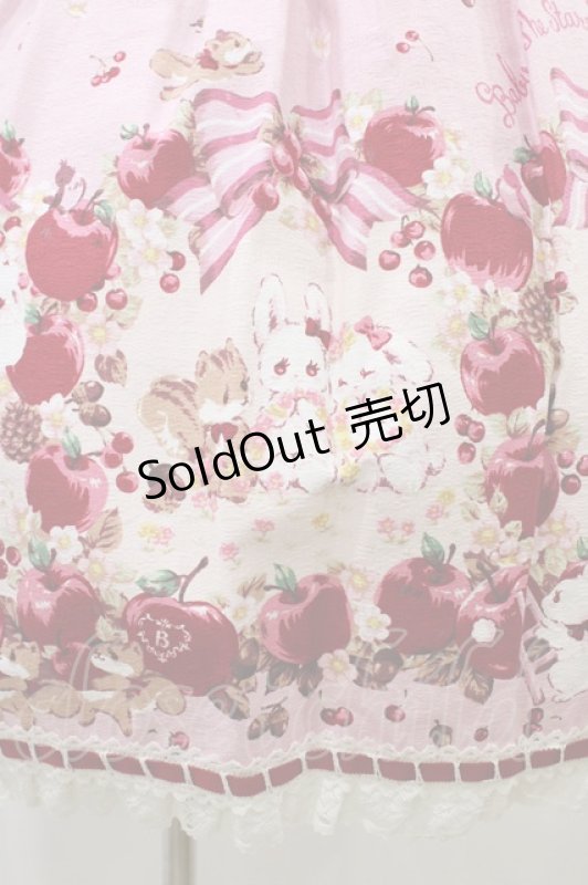画像5: BABY,THE STARS SHINE BRIGHT / Pomme rouge〜うさぎとりすのりんごの森〜柄ジャンパースカートII Free ピンク H-26-04-15-020-BA-OP-NS-ZH (5)