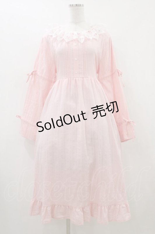 画像1: Cherirulu Chocola / 襟レースフリルワンピース LL ピンク H-26-04-15-022-GO-OP-NS-ZH (1)