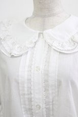 画像4: Chalmiere / クラシックコットンブラウス M オフ H-26-04-16-024-0-BL-NS-ZH (4)