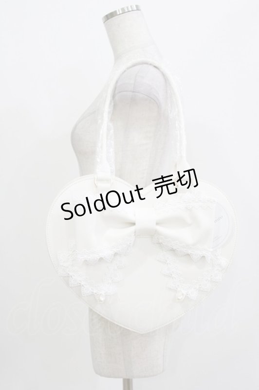 画像1: Alice Mashiro / 眞白ありす/リボンハートバッグ  オフ H-26-04-16-037-PU-BG-NS-ZH (1)