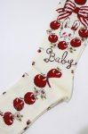 画像2: BABY,THE STARS SHINE BRIGHT / Pomme rouge〜うさぎとりすのりんごの森〜柄オーバーニーソックス  アイボリー H-26-04-16-053-BA-ZA-NS-ZH (2)