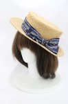 画像1: Jane Marple / ロゴリボンストローハット  ブラウン×ネイビー H-26-04-16-1001-JM-AC-AK-ZH (1)