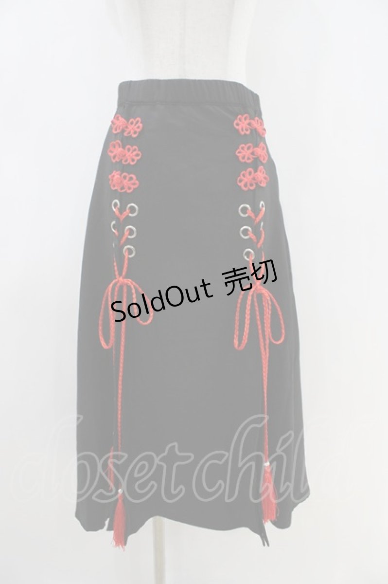 画像1: REFLEM / ダブルチャイナレイヤーショートパンツ  ブラック×レッド H-26-04-16-1031-PU-PA-KB-ZH (1)