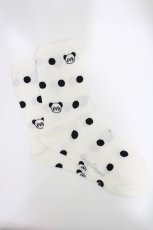 画像1: Candy Stripper / PEPE DOT SOCKS  白×黒 H-26-04-16-1006-PU-ZA-KB-ZH (1)