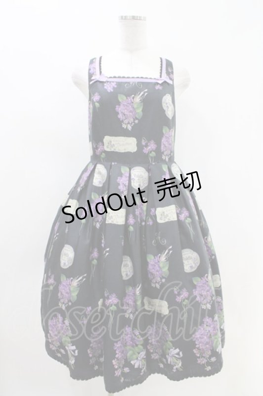 画像1: Melody BasKet / 菫の花束ジャンパースカート M ブラック H-26-04-16-1010-LO-OP-KB-ZH (1)