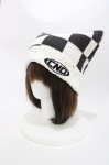 画像1: Candy Stripper / CHECKER SQUARE BEANIE  BLACK×OFF WHITE H-26-04-16-1002-PU-AC-KB-ZH (1)
