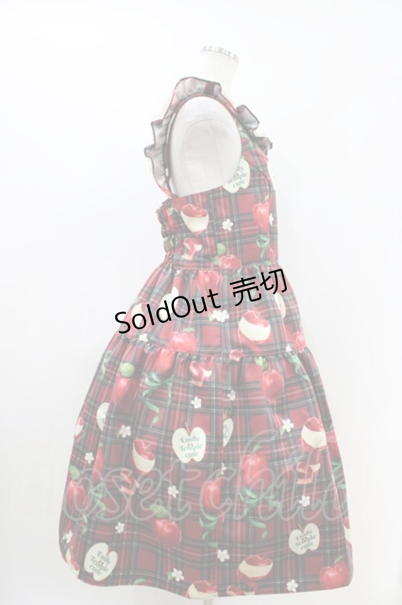 画像2: Emily Temple cute / タータンRibbonAppleノースリーブワンピース  red H-26-04-16-1013-ET-OP-KB-ZH (2)