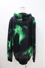 画像2: NieR Clothing / 総柄ZIPパーカー F 黒×緑 H-26-04-16-1023-PU-TO-KB-ZH (2)