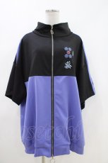 画像1: LISTEN FLAVOR / 麻雀半袖ジャージ  パープル×ブラック H-26-04-16-1024-PU-TO-KB-ZH (1)