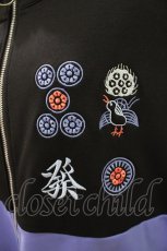 画像4: LISTEN FLAVOR / 麻雀半袖ジャージ  パープル×ブラック H-26-04-16-1024-PU-TO-KB-ZH (4)