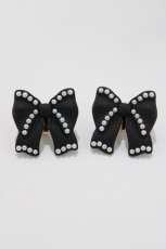 画像1: m petit by misako / AMPLリボンモチーフイヤリング  ブラック H-26-04-16-055-LO-AC-NS-ZH (1)
