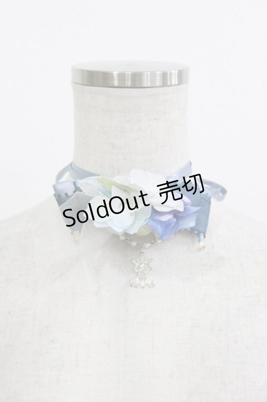 画像1: ALICE and the PIRATES / 追想のオルタンシアリボンチョーカー  ブルー H-26-04-16-060-PA-AC-NS-ZH (1)