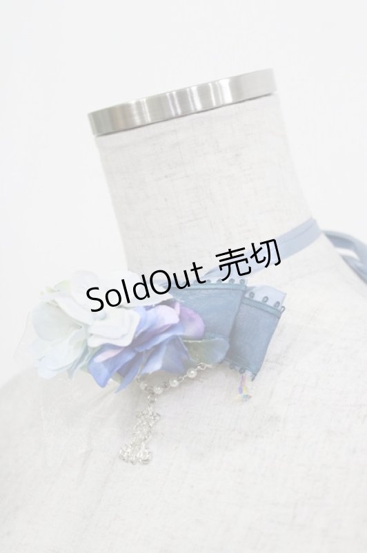 画像2: ALICE and the PIRATES / 追想のオルタンシアリボンチョーカー  ブルー H-26-04-16-060-PA-AC-NS-ZH (2)