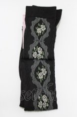 画像1: m petit by misako / ECAMOVKバラレースソックス  ブラック H-26-04-16-068-LO-ZA-NS-ZH (1)