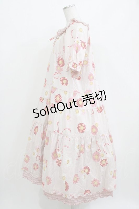 画像2: PINK HOUSE / ひな菊コサージュプリントミディワンピース Free ピンク H-26-04-16-006-LO-OP-NS-ZH (2)