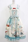 画像1: Miss Point（海外ロリータブランド） / Picnic Tea Partyジャンパースカート XL サックス H-26-04-16-008-EL-OP-NS-ZH (1)