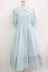 画像1: m petit by misako / AM*ギンガムCHKワンピース L サックス H-26-04-16-011-LO-OP-NS-ZH (1)