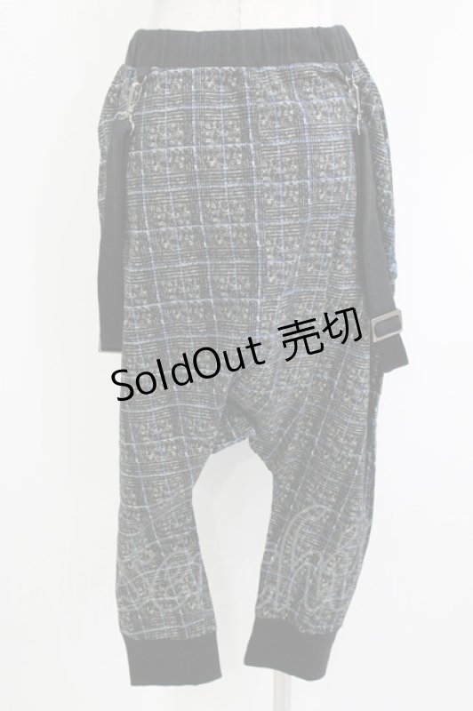 画像3: PUTUMAYO / 紋章刺繍サルエル  黒チェック H-26-04-17-029-PT-PA-AK-ZH (3)