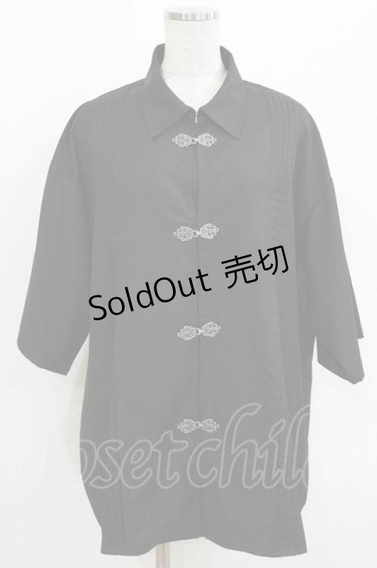 画像1: HARE / チャイナ半袖シャツ F 黒 H-26-04-17-030-GO-BL-AK-ZH (1)