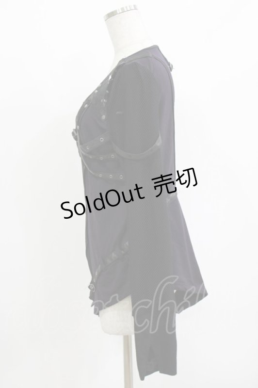 画像2: Ozz Croce / ベルト付き異素材トップス  紫 H-26-04-17-031-OO-TO-AK-ZH (2)