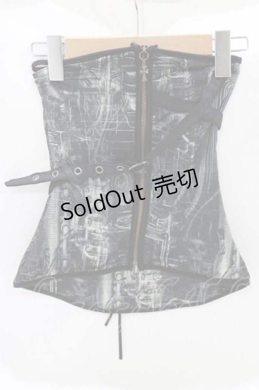 画像1: Ozz Croce / プリントチューブトップ  グレー×黒 H-26-04-17-035-OO-TO-AK-ZH (1)