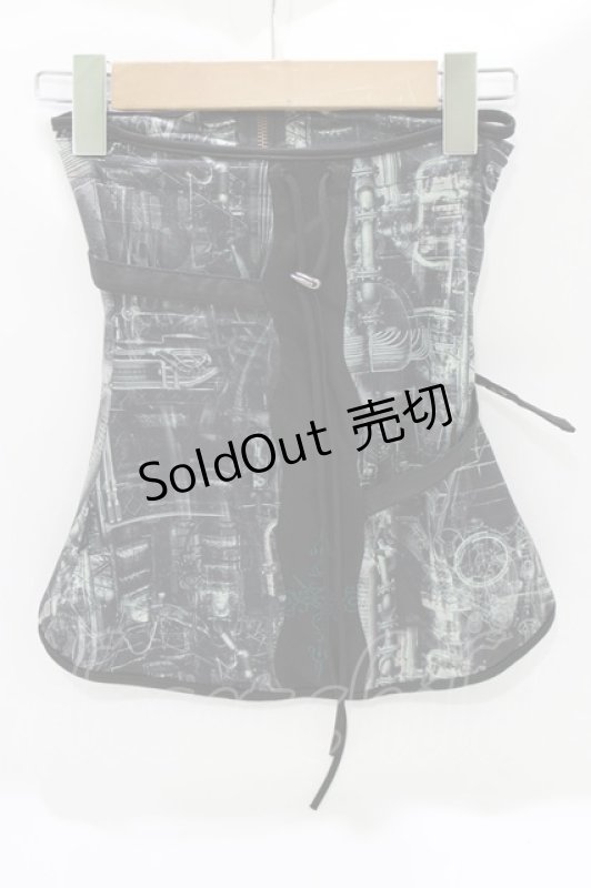 画像2: Ozz Croce / プリントチューブトップ  グレー×黒 H-26-04-17-035-OO-TO-AK-ZH (2)