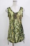 画像1: Ozz Croce / 総柄タンクトップ  緑 H-26-04-17-036-OO-TO-AK-ZH (1)