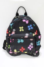 画像2: NieR Clothing / ばんそうこう総柄ミニリュック  黒 H-26-04-17-040-PU-BG-AK-ZH (2)