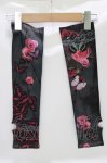 画像1: Triple fortune / プリントアームカバー  黒×レッドローズ H-26-04-17-042-EL-ZA-KB-ZH (1)