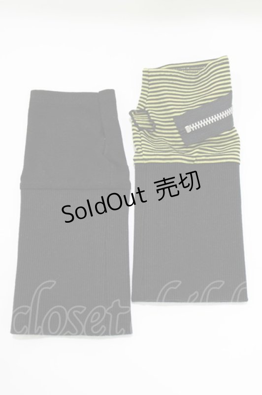 画像2: ALGONQUINS / アームカバー  黒×黄 H-26-04-17-047-AL-ZA-AK-ZH (2)